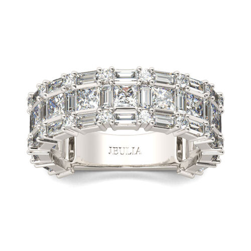 Jeulia Princess Cut Sterling Silver Women S Band Jeulia Jewelry