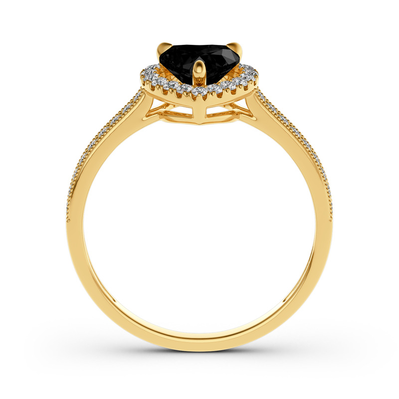 Jeulia Halo Heart Cut Sterling Silver Ring
