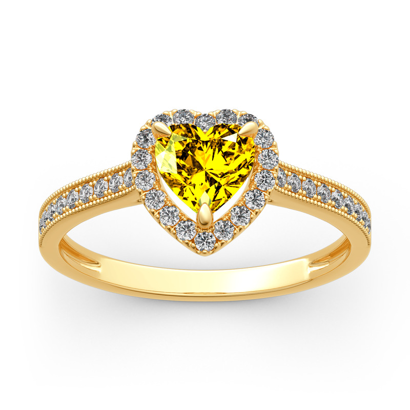 Jeulia Bague Fiançailles 10K/14K/18K Or Platine Femme Halo