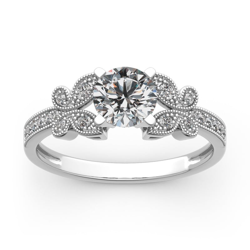 Jeulia Rundschliff Schmetterling Sterling Silber Ring