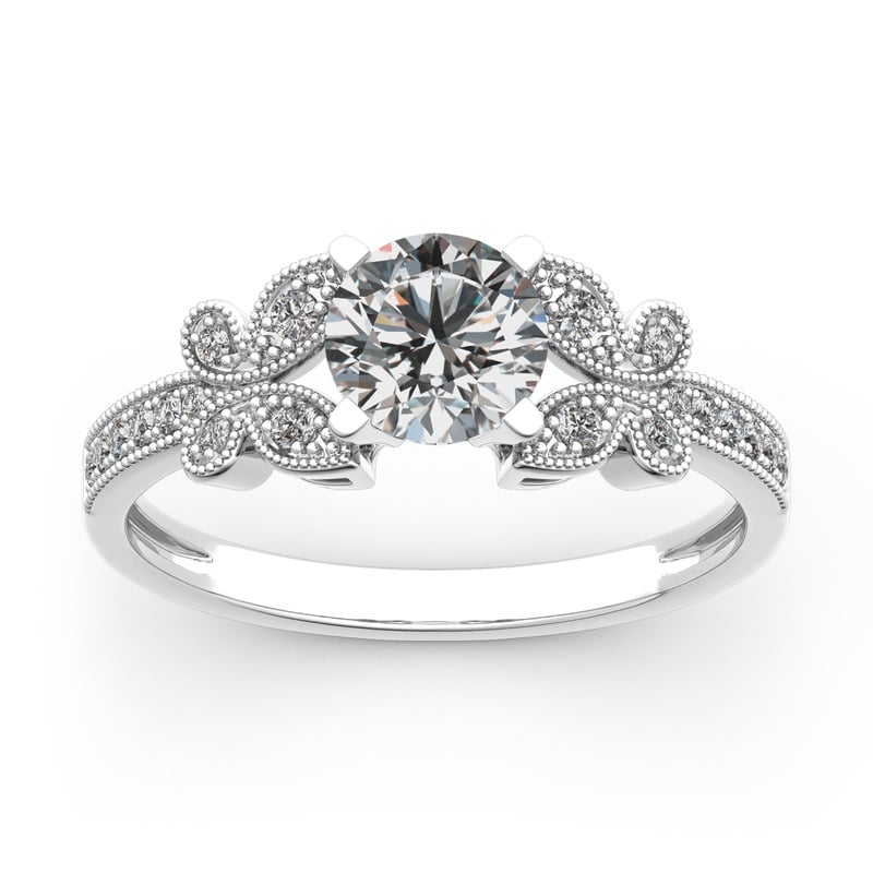 Jeulia 10K/14K/18K Gold Platinum Round Cut Butterfly Ring