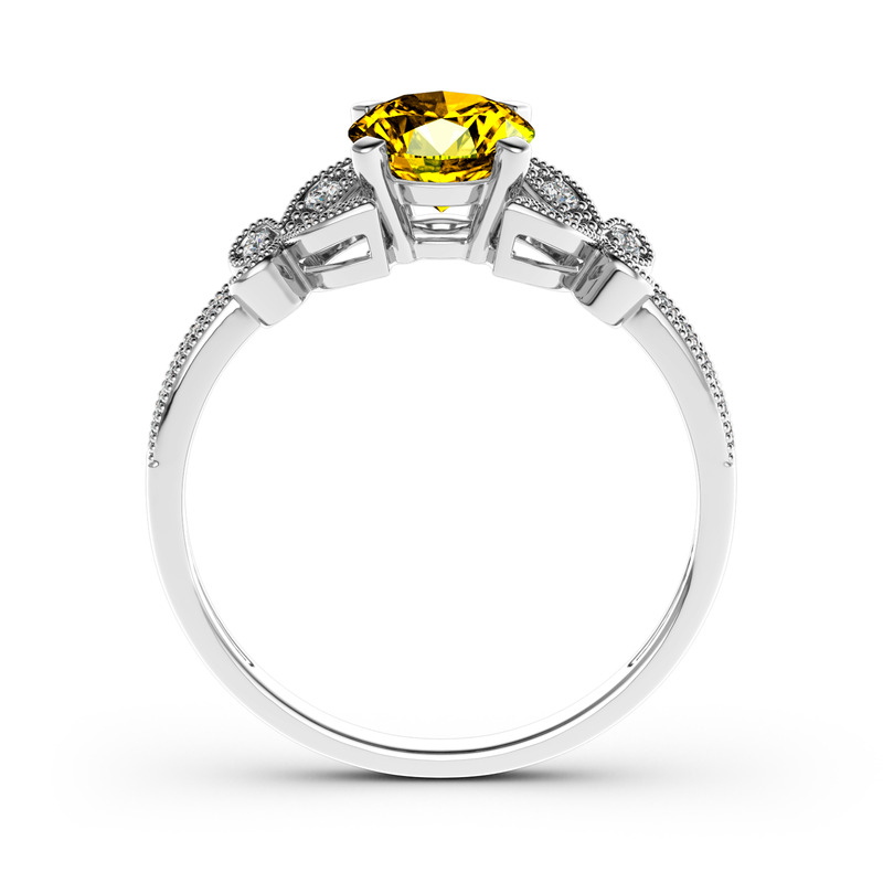 Jeulia 10K/14K/18K Gold Platinum Round Cut Butterfly Ring