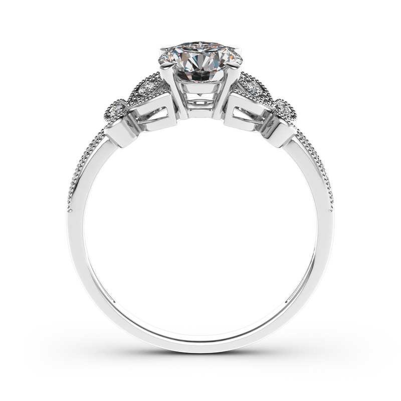 Jeulia 10K/14K/18K Gold Platinum Round Cut Butterfly Ring