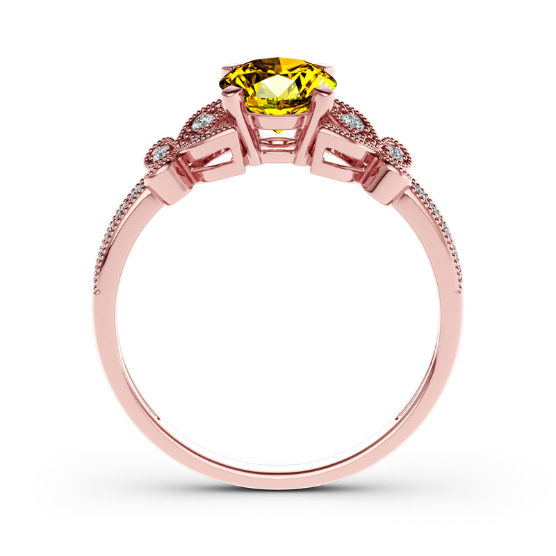 Jeulia 10K/14K/18K Gold Platinum Round Cut Butterfly Ring