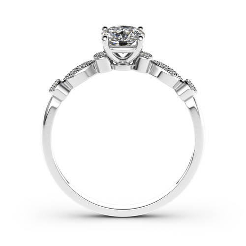 Jeulia 10K/14K/18K Gold Platinum Cushion Cut Vintage Ring