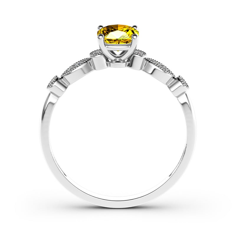 Jeulia 10K/14K/18K Gold Platinum Cushion Cut Vintage Ring