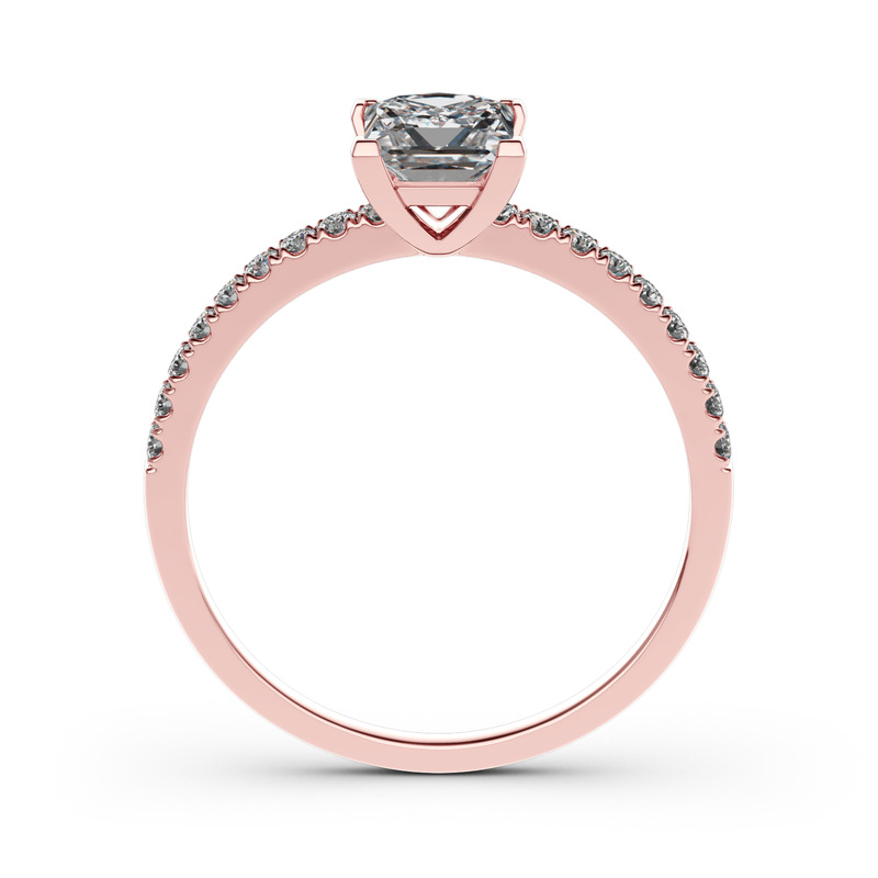 Jeulia 結婚指輪 プリンセスカット リング プラチナ PG WG YG 10K 14K 18K
