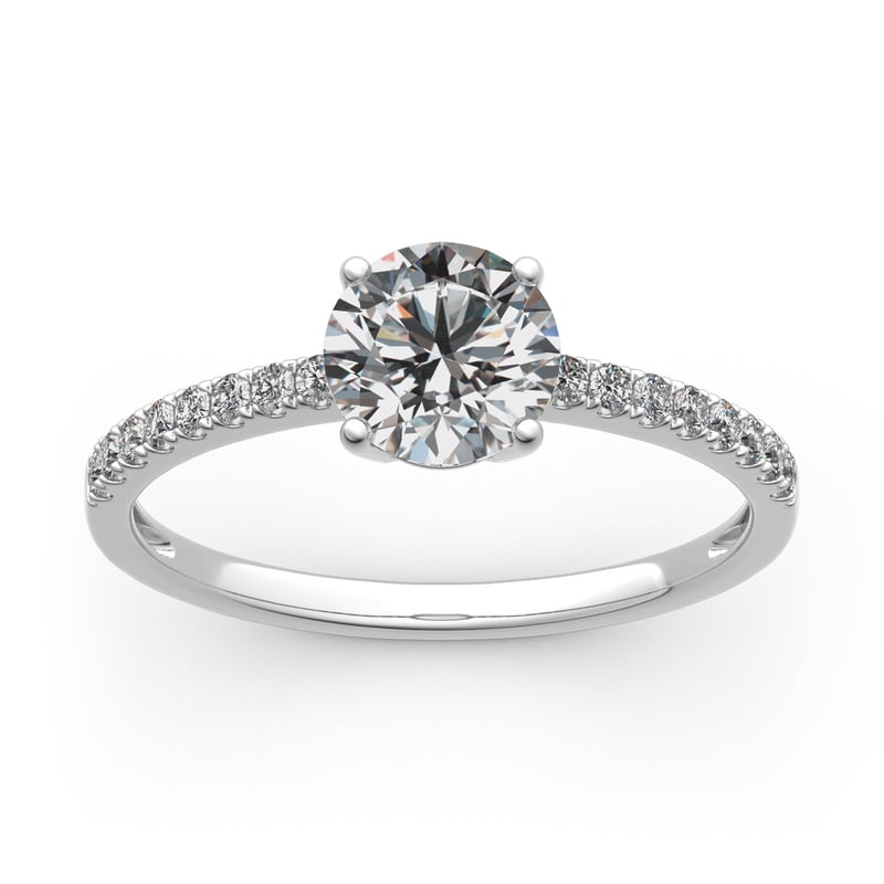 Jeulia Anillo de corte redondo hermoso churumbela para mujer de plata de ley