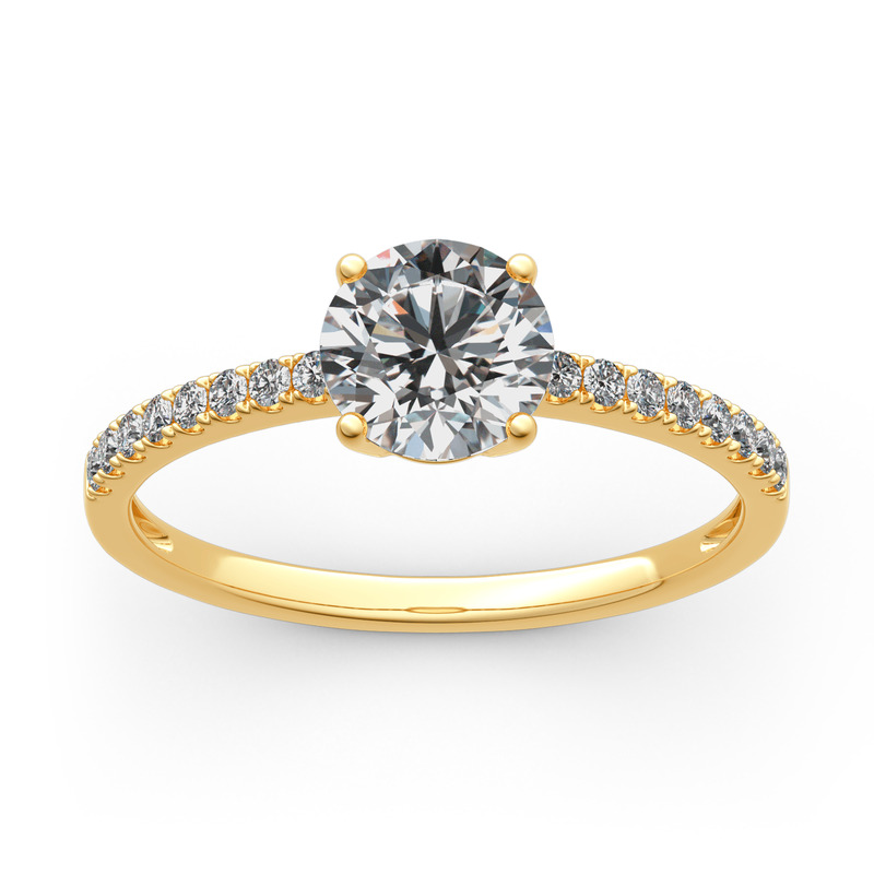Jeulia Paar Trauring Frau Gold 750/585/416 Platin Solitär Moissanite Diamant Verlobungsring Hochzeit