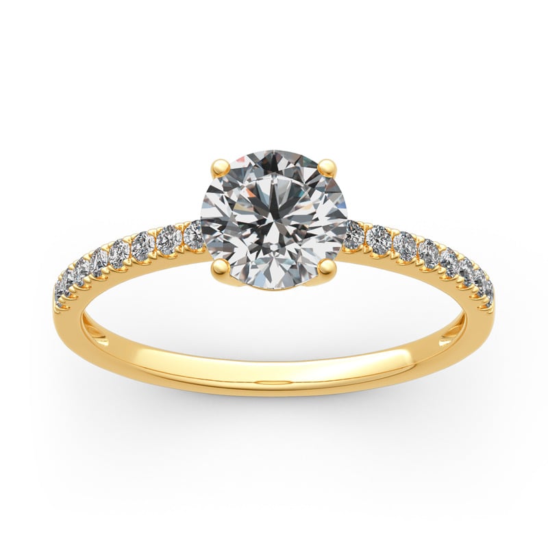 Jeulia Paar Trauring Frau Gold 750/585/416 Platin Solitär Moissanite Diamant Verlobungsring Hochzeit