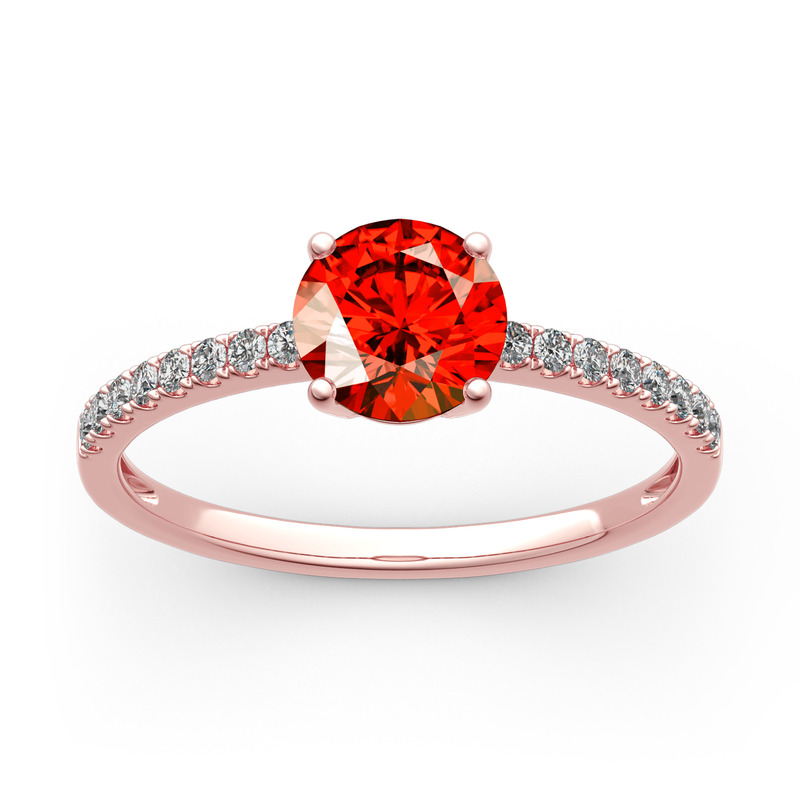 Jeulia ゴールド プラチナ 10K 14K 18K ラウンドカット リング 婚約指輪 プロポーズ