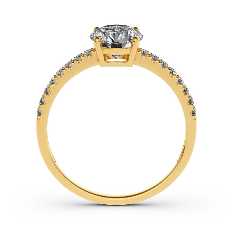Jeulia Paar Trauring Frau Gold 750/585/416 Platin Solitär Moissanite Diamant Verlobungsring Hochzeit