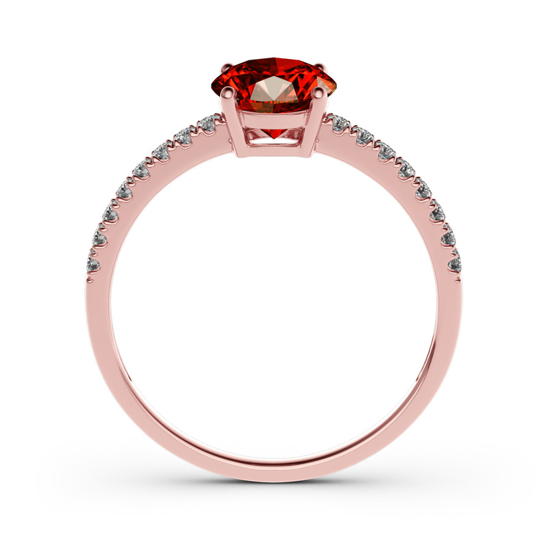 Jeulia ゴールド プラチナ 10K 14K 18K ラウンドカット リング 婚約指輪 プロポーズ