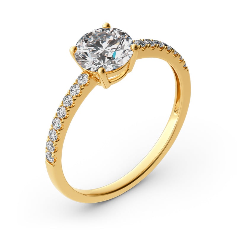 Jeulia Paar Trauring Frau Gold 750/585/416 Platin Solitär Moissanite Diamant Verlobungsring Hochzeit
