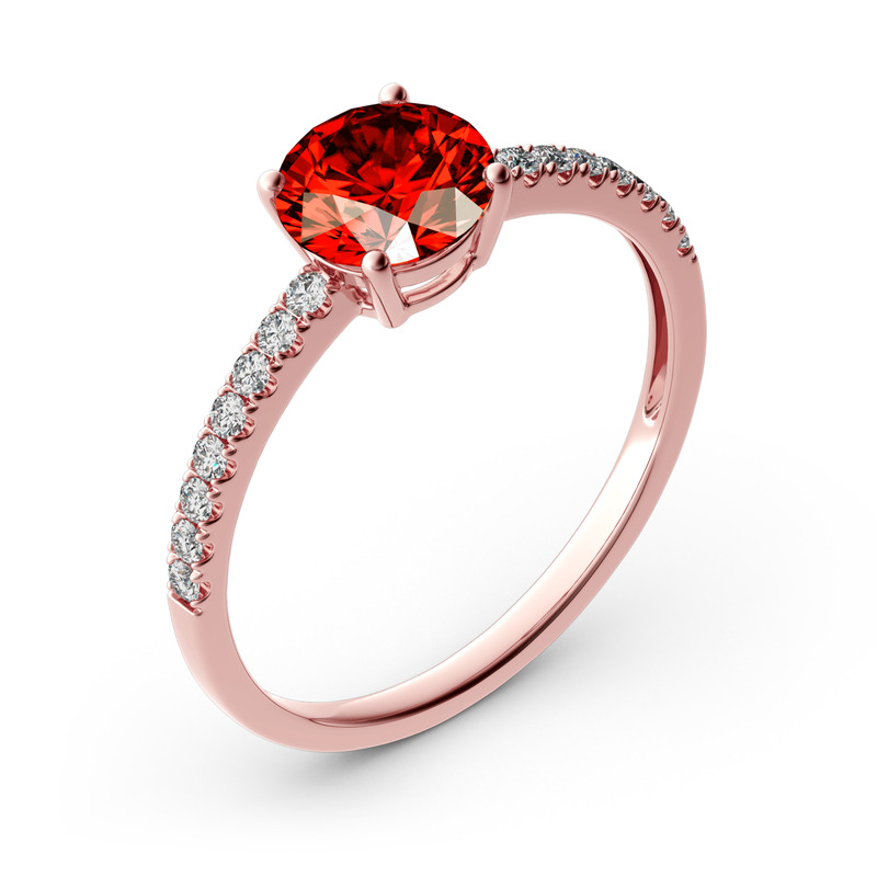 Jeulia ゴールド プラチナ 10K 14K 18K ラウンドカット リング 婚約指輪 プロポーズ