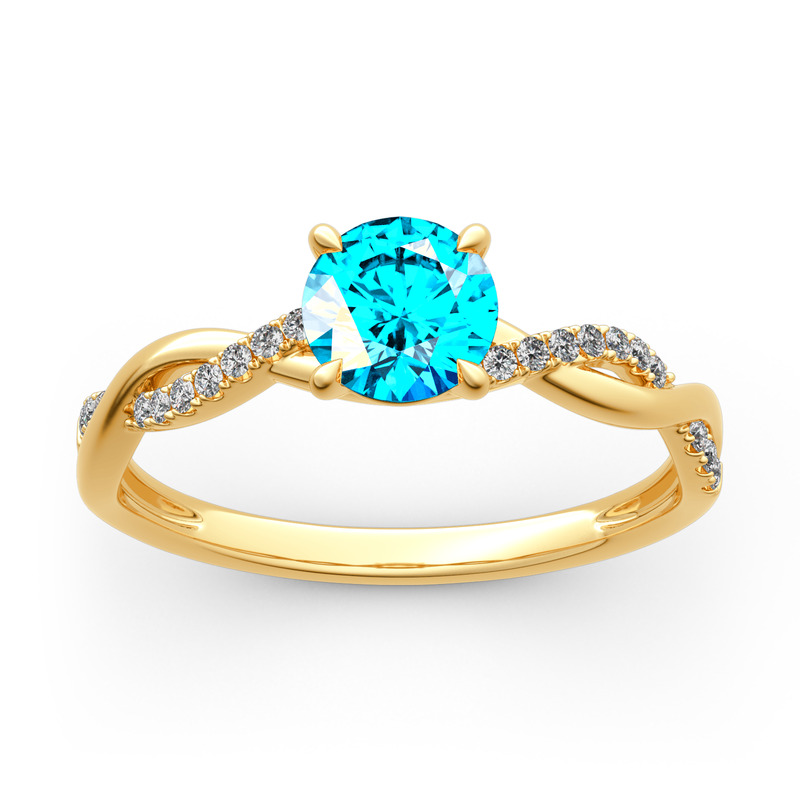 Jeulia Twist Rundschliff Sterling Silber Ring