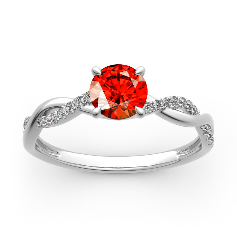 Jeulia Twist Round Cut Sterling Silver Ring