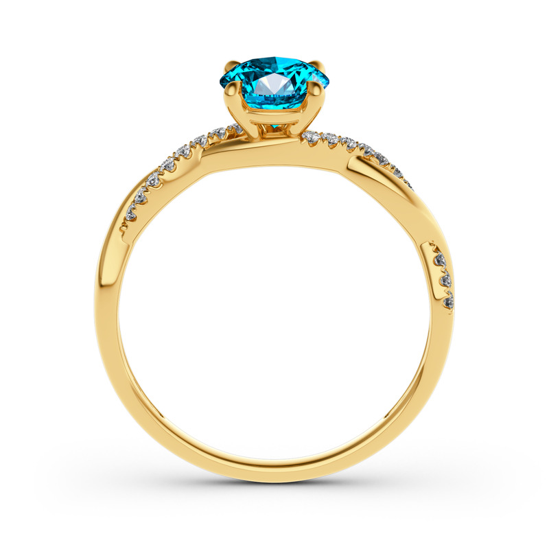 Jeulia Twist Rundschliff Sterling Silber Ring