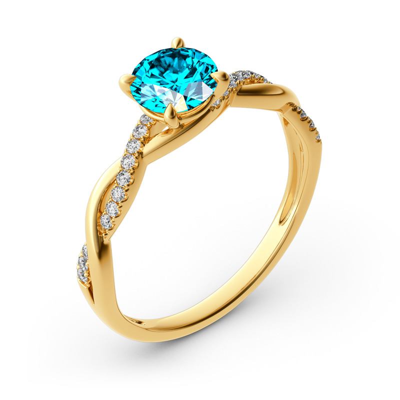 Jeulia Twist Rundschliff Sterling Silber Ring