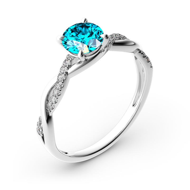 Jeulia Twist Rundschliff Sterling Silber Ring