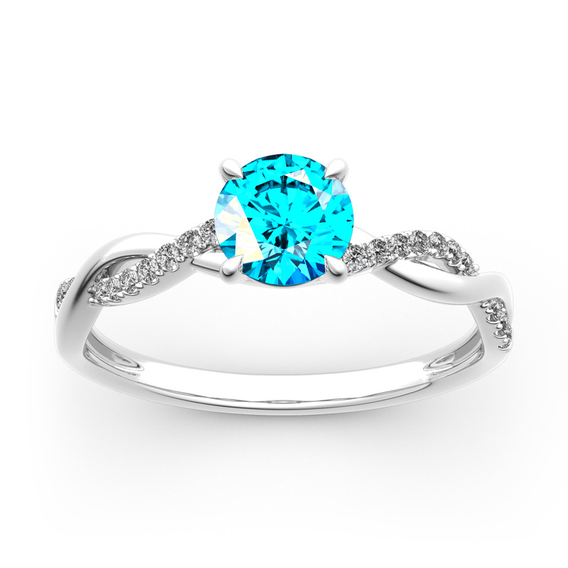 Jeulia 10K/14K/18K Gold Platinum Twist Round Cut Ring