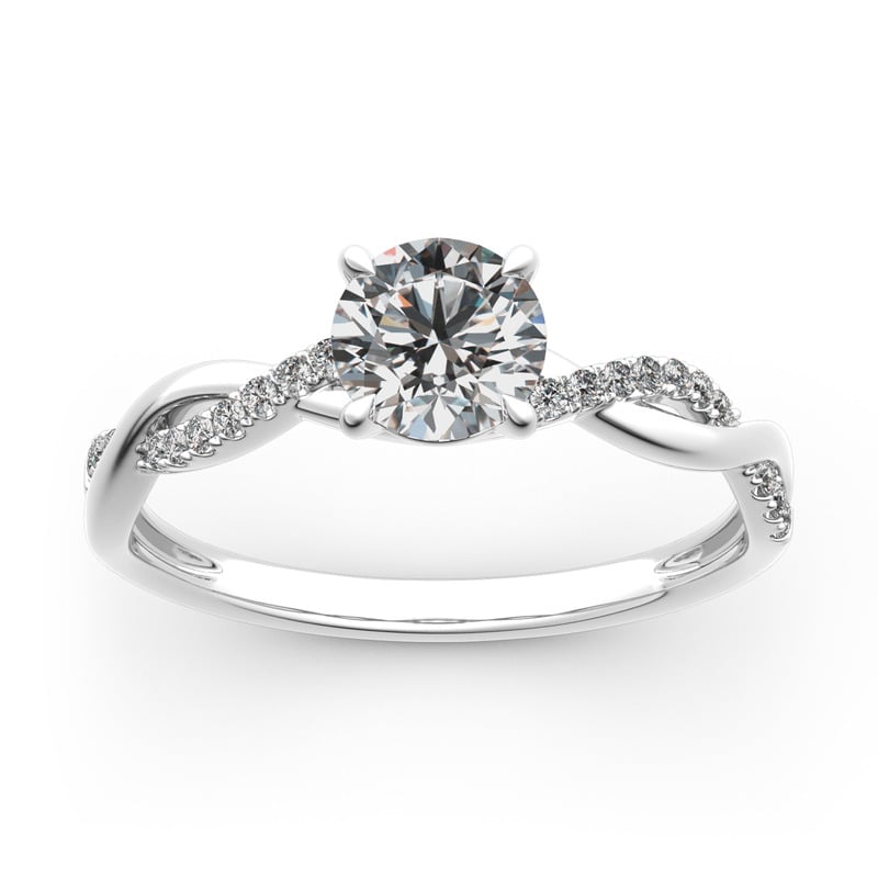 Jeulia 10K/14K/18K Gold Platinum Twist Round Cut Ring
