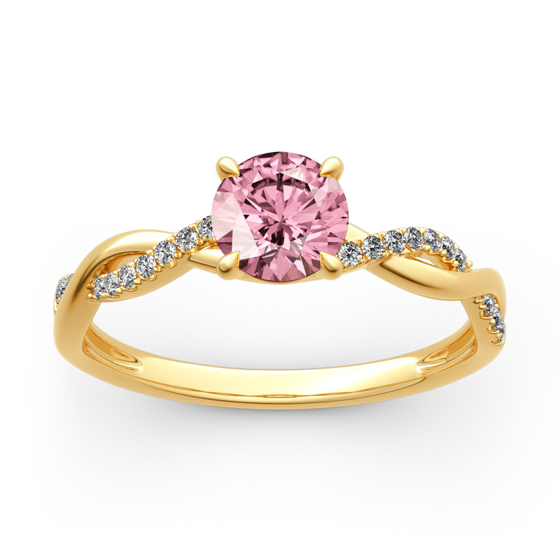 Jeulia moissanite twist round cut gold ring sales