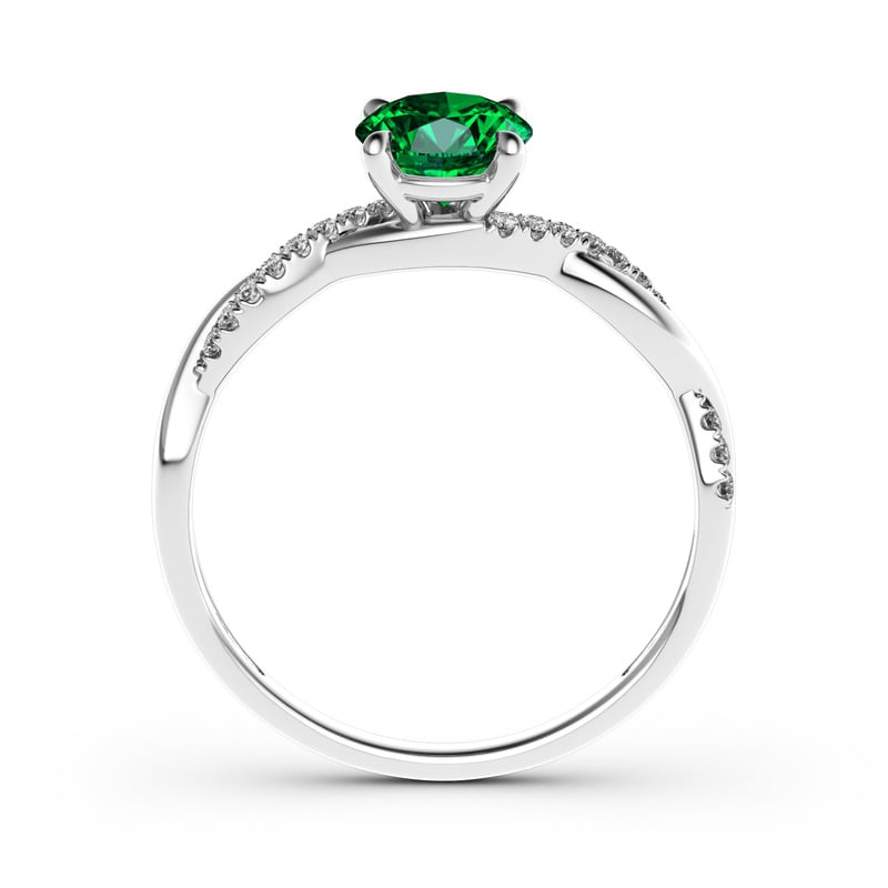 Jeulia 10K/14K/18K Gold Platinum Twist Round Cut Ring