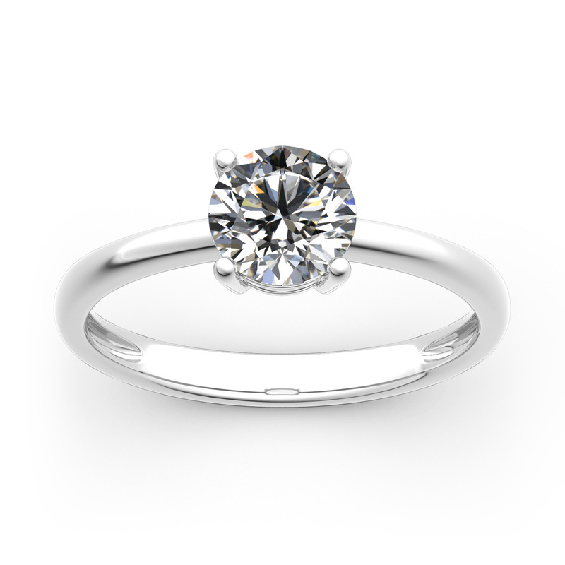 Jeulia  ソリティア シルバー ラウンドカット リング 結婚指輪