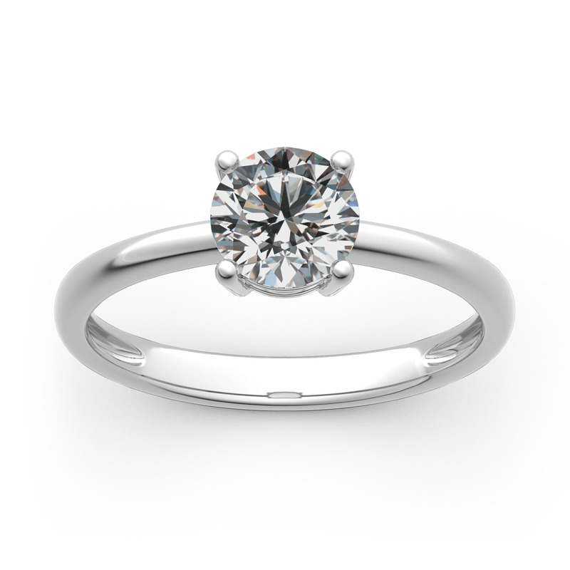 Jeulia Round Cut Solitaire Sterling Silver Ring