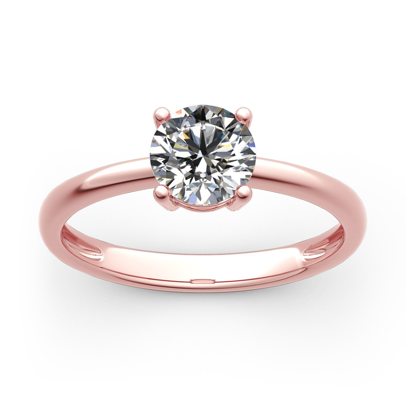 Jeulia Round Cut Solitaire Sterling Silver Ring