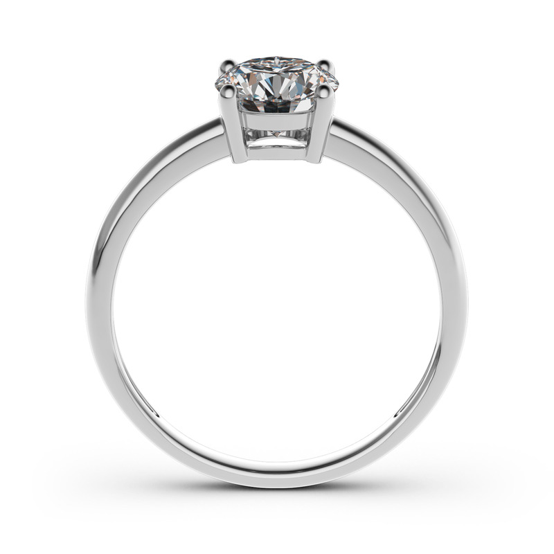 Jeulia Round Cut Solitaire Sterling Silver Ring