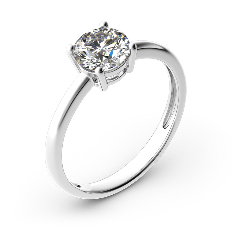 Jeulia  ソリティア シルバー ラウンドカット リング 結婚指輪