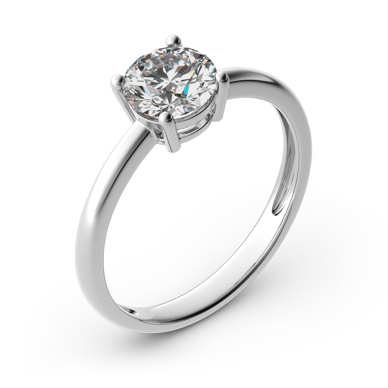 Jeulia Round Cut Solitaire Sterling Silver Ring