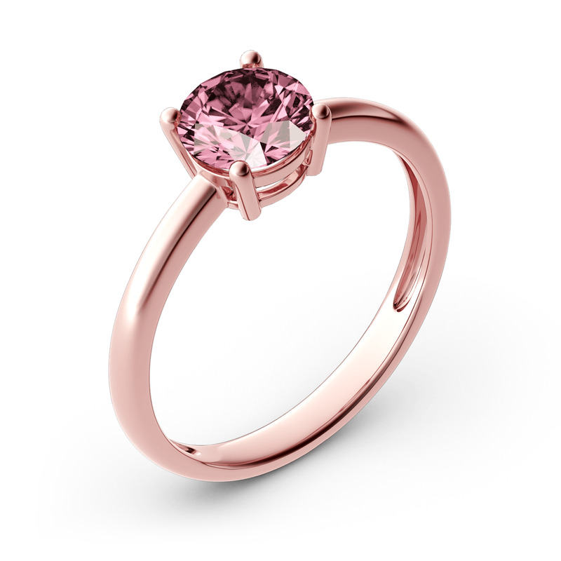 Jeulia Anello Solitario Taglio Rotondo Argento Sterling