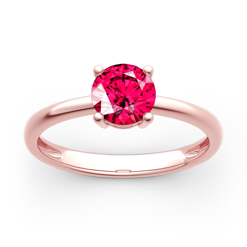 Jeulia Bague de Fiançailles 10K/14K/18K Or Platine Bague Solitaire Simple Diamant Moissanite Cadeau Pour Elle