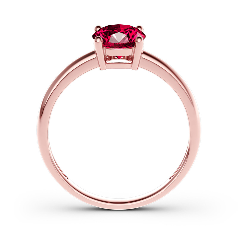 Jeulia Bague de Fiançailles 10K/14K/18K Or Platine Bague Solitaire Simple Diamant Moissanite Cadeau Pour Elle