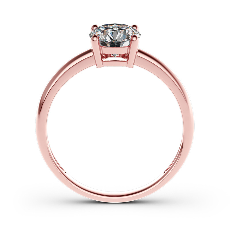 Jeulia ソリティア 10K 14K 18K ゴールド プラチナ ラウンドカット リング 結婚指輪