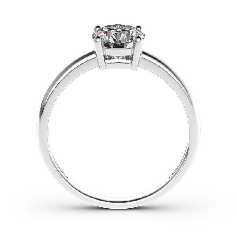 Jeulia ソリティア 10K 14K 18K ゴールド プラチナ ラウンドカット リング 結婚指輪