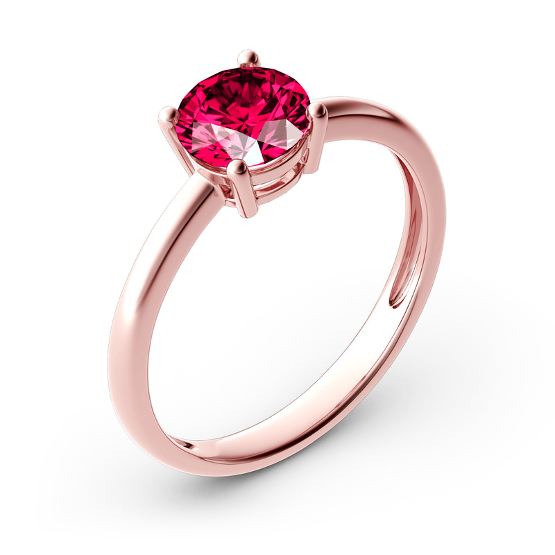 Jeulia Bague de Fiançailles 10K/14K/18K Or Platine Bague Solitaire Simple Diamant Moissanite Cadeau Pour Elle