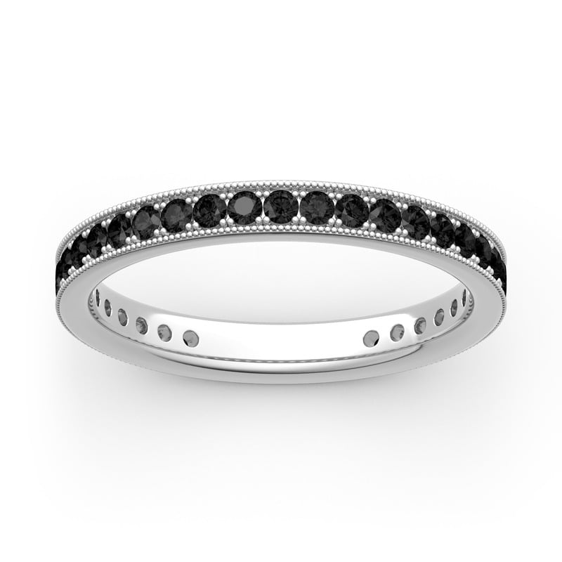 Jeulia Milgrain Eternity Sterling Silver Band