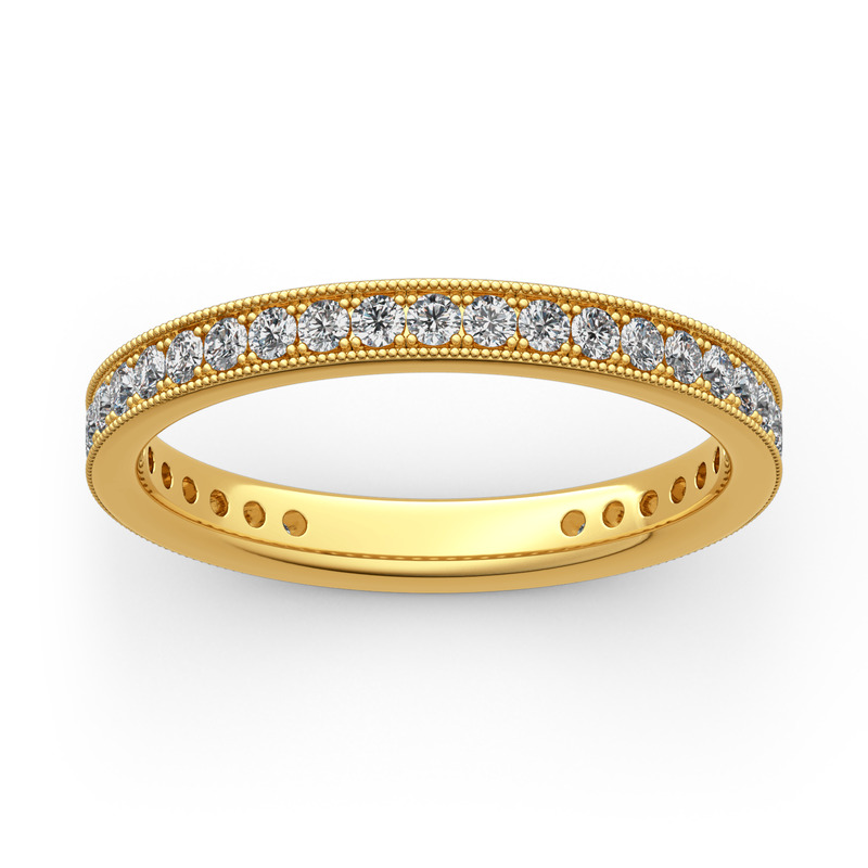 Jeulia Milgrain Eternity Sterling Silver Band