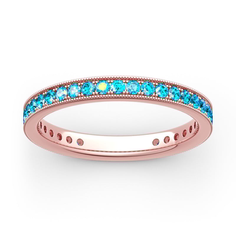 Jeulia Milgrain Eternity Sterling Silver Band