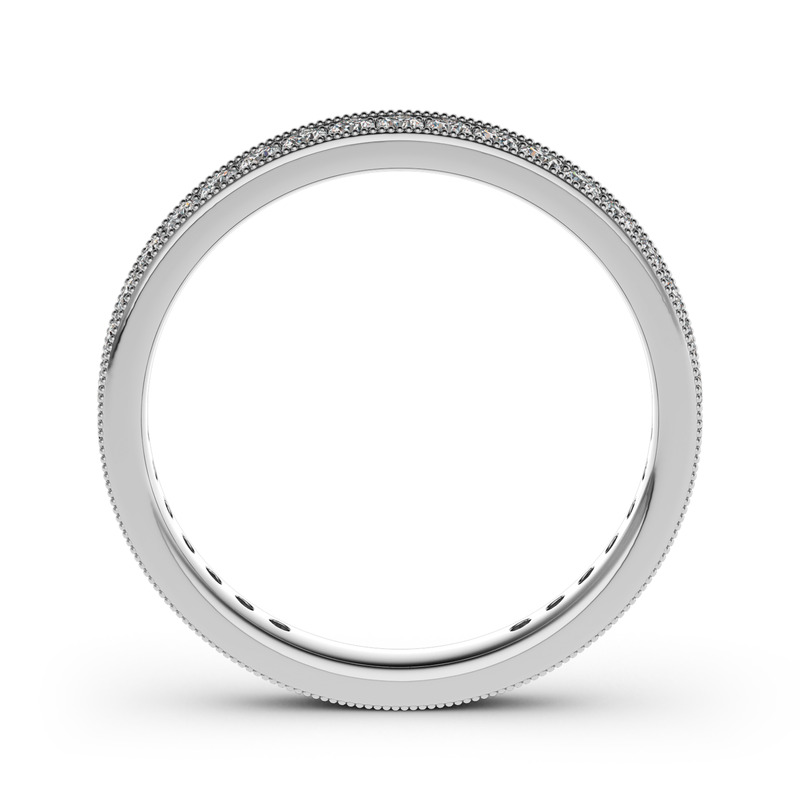 Jeulia Milgrain Eternity Sterling Silver Band