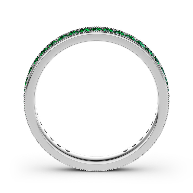 Jeulia Milgrain Eternity Sterling Silver Band