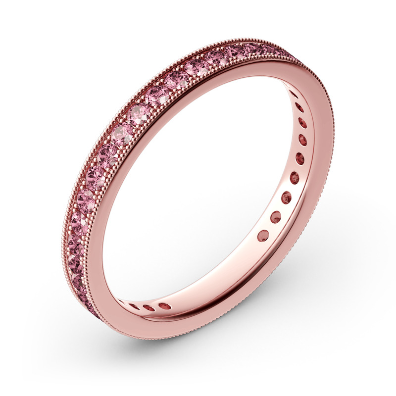 Jeulia Anillo de eternidad fino para mujer de plata de ley