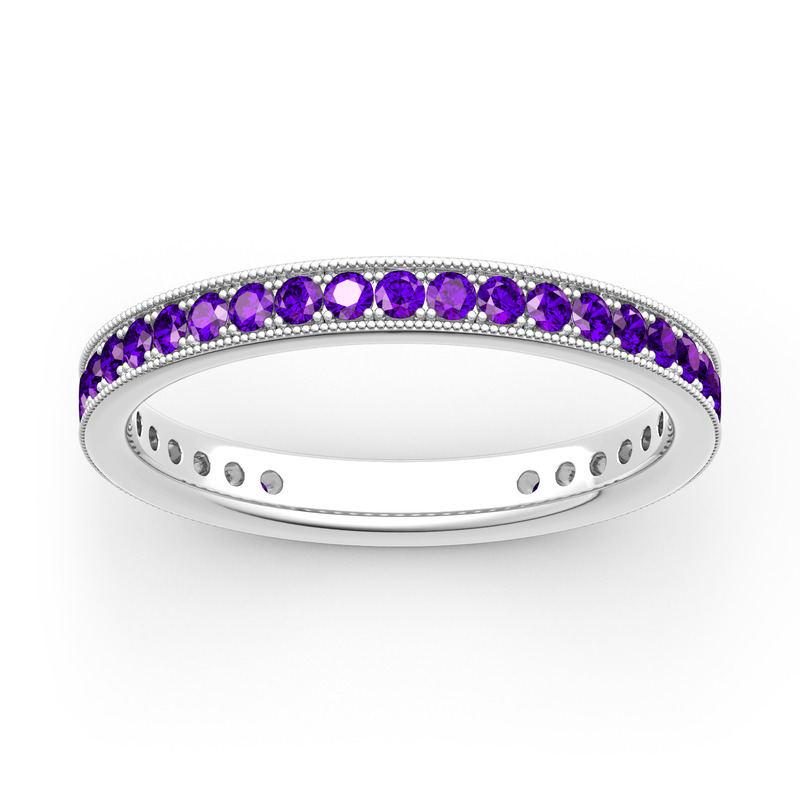 Jeulia フル エターニティ ミルグレイン ミル打ち 0.56 ct 18金 10K 14K 18K プラチナ ゴールド リング