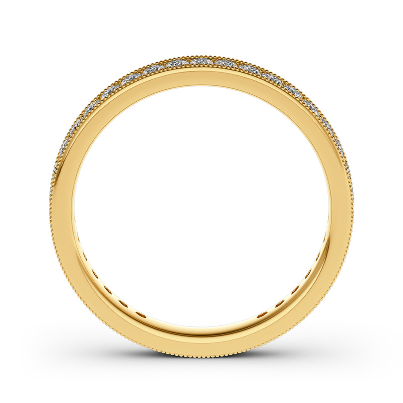 Jeulia Alliance Femme 10K/14K/18K Or Platine Eternité Personnalisé Coupe Rond Bague de Mariage