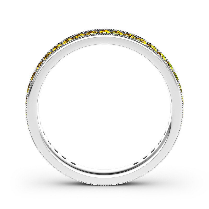 Jeulia 10K/14K/18K Gold Platinum Milgrain Eternity Band