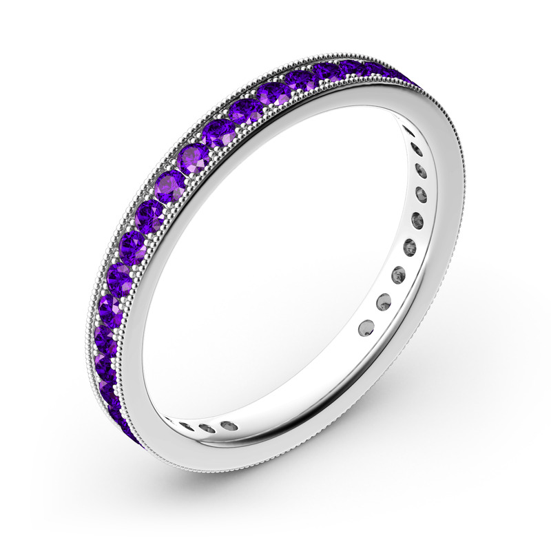 Jeulia フル エターニティ ミルグレイン ミル打ち 0.56 ct 18金 10K 14K 18K プラチナ ゴールド リング